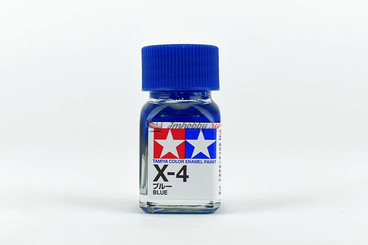 Краска эмаль X-4 синяя глянцевая в баночке 10мл Tamiya 80004.